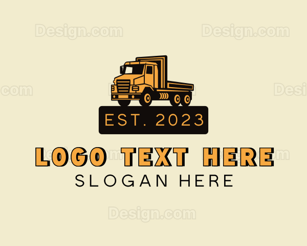 Flat Bed Truck Transportation Logo