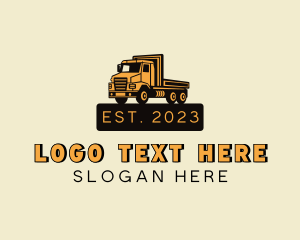 Flat Bed Truck Transportation logo