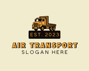 Flat Bed Truck Transportation logo design