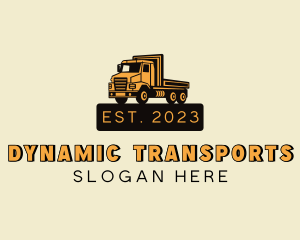 Flat Bed Truck Transportation logo design