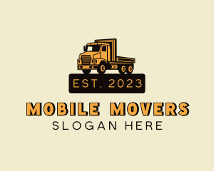 Flat Bed Truck Transportation logo design