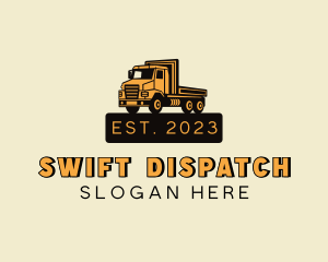 Flat Bed Truck Transportation logo design