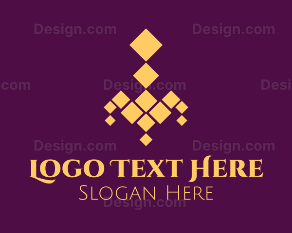 Golden Elegant Chandelier Logo