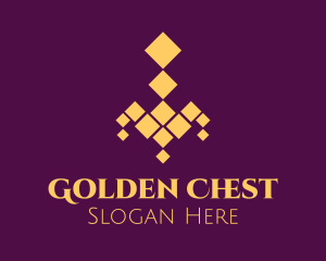 Golden Elegant Chandelier logo design