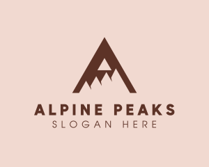 Mountain Peak Letter A logo design