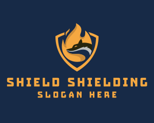 Flame Wolf Shield logo