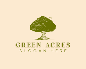 Agriculture Oak Tree logo design