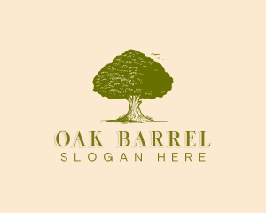 Agriculture Oak Tree logo design