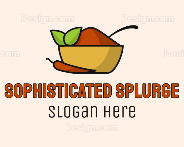 Leaf Chili Pepper Spice Powder Logo