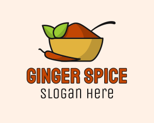 Leaf Chili Pepper Spice Powder logo design