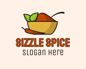 Leaf Chili Pepper Spice Powder logo design