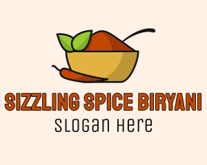 Leaf Chili Pepper Spice Powder logo design