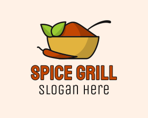 Leaf Chili Pepper Spice Powder logo design