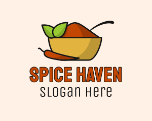 Leaf Chili Pepper Spice Powder logo