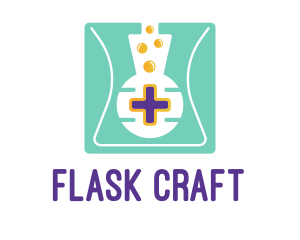 Flask Medical Cross logo design