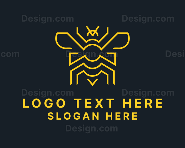 Geometric Yellow Bee Logo