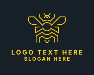 Geometric Yellow Bee logo