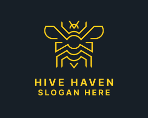 Geometric Yellow Bee logo