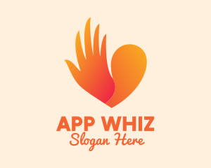 Wing Heart Hand logo design