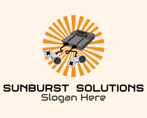 Video Game Console Sunburst logo design