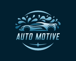 Auto Wash Sports Car logo design