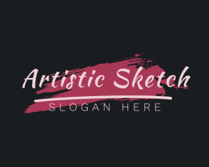 Paint Brushstroke Artist logo design