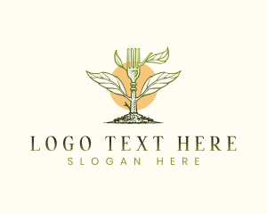 Organic Leaf Fork Plant logo