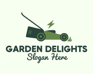 Green Garden Lawnmower logo design