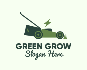 Green Garden Lawnmower logo design