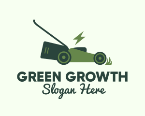 Green Garden Lawnmower logo design