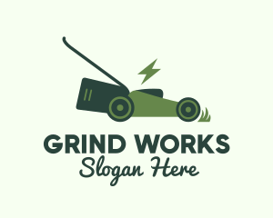 Green Garden Lawnmower logo design