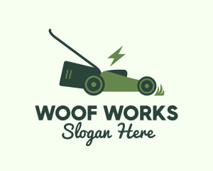 Green Garden Lawnmower logo design