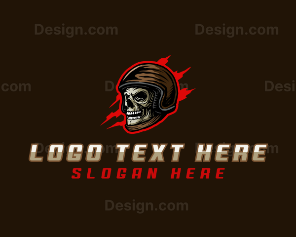 Skull Biker Helmet Logo