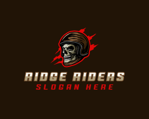 Skull Biker Helmet  logo design