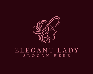 Fashion Elegant Lady Hat logo design