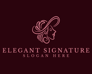 Fashion Elegant Lady Hat logo design