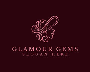 Fashion Elegant Lady Hat logo design