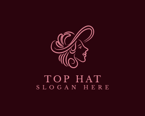 Fashion Elegant Lady Hat logo design