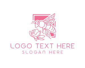 Pink Insect Bee  logo