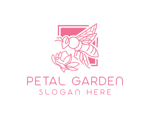 Pink Insect Bee  logo design