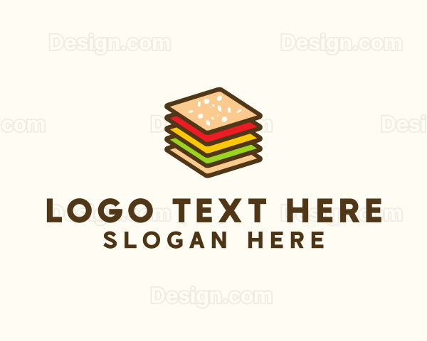 Square Burger Sandwich Logo