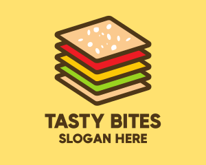 Square Burger Sandwich logo design