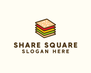 Square Burger Sandwich logo design