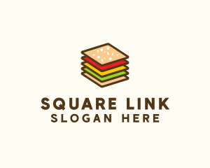 Square Burger Sandwich logo design