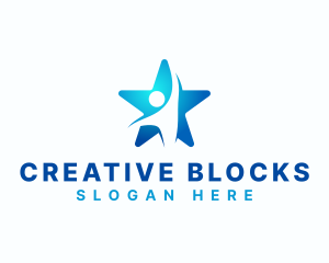 Abstract Human Star logo design