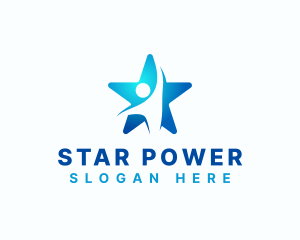 Abstract Human Star logo design