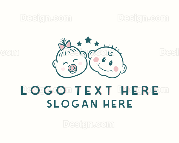 Cute Baby Girl Boy Logo