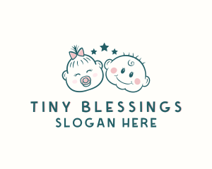 Cute Baby Girl Boy  logo design