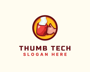 Coffee Cup Thumbs up logo design