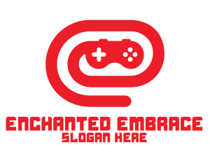 Red Game Controller Swirl Logo